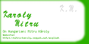 karoly mitru business card