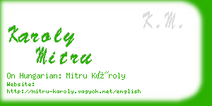karoly mitru business card